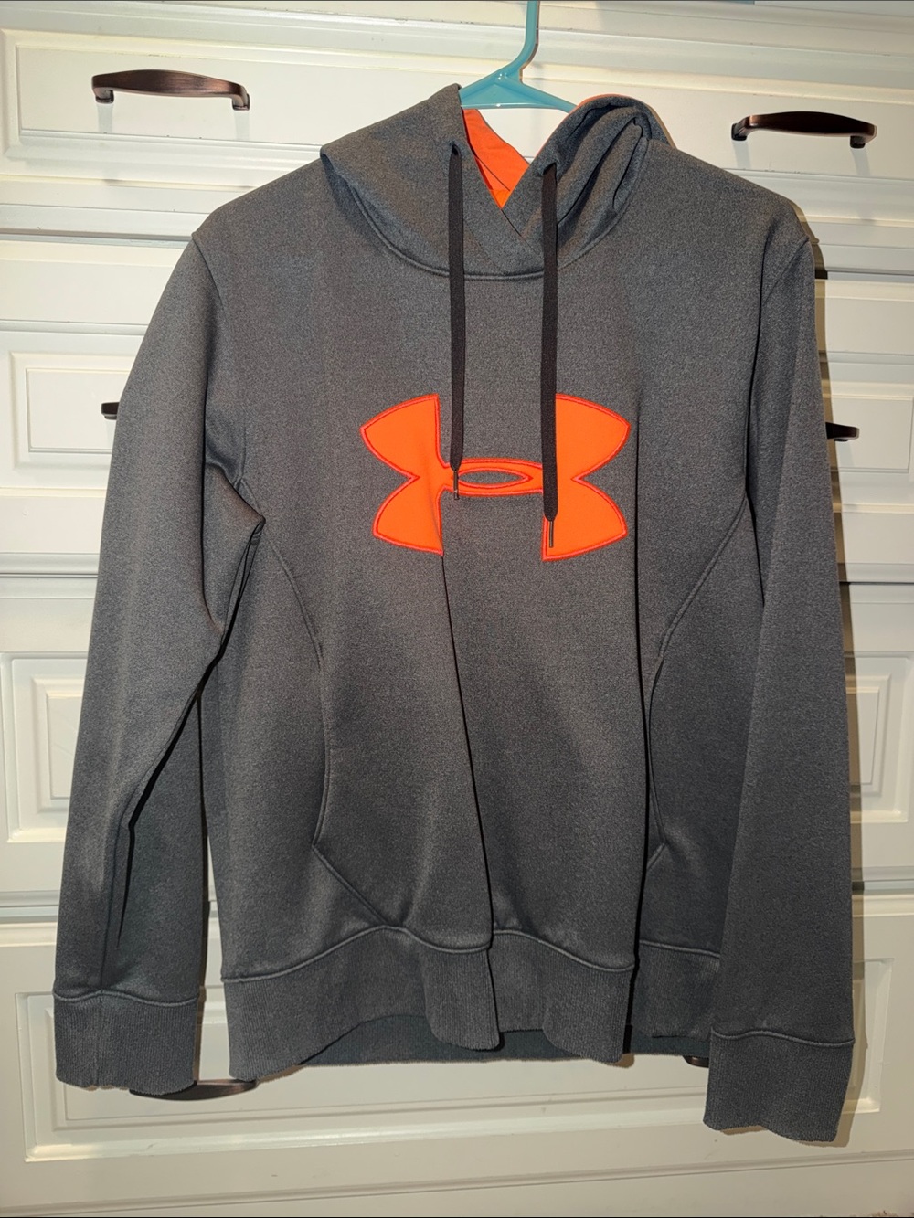 Under Armour Gray Pullover Hoodie with Orange Logo
